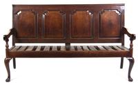 An English Oak Settle, Width 72 inches.