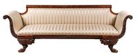 An American Classical Mahogany Settee Width 90 inches. — 19TH CENTURY