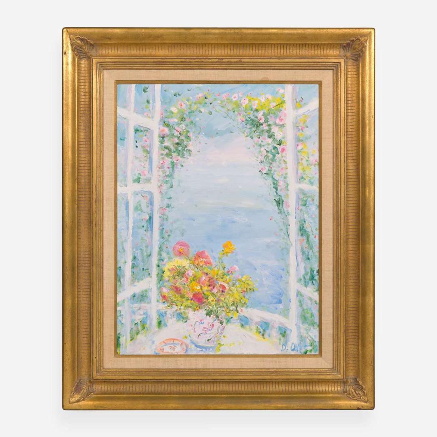 Duane Alt (American, B. 1935) Still Life, Open Window, Trellis