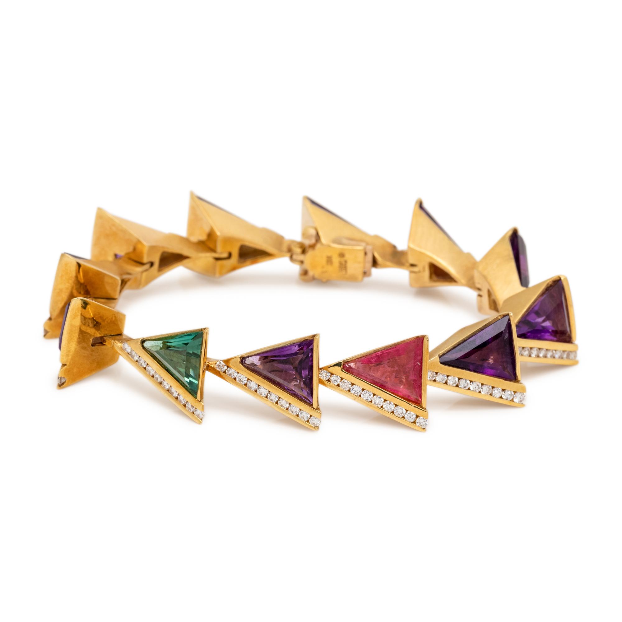 MULTIGEM AND DIAMOND BRACELET