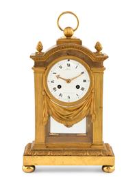 A Louis XVI Gilt Bronze Mantel Clock