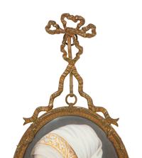 Two Continental Painted Porcelain Plaques in Gilt Metal Frames