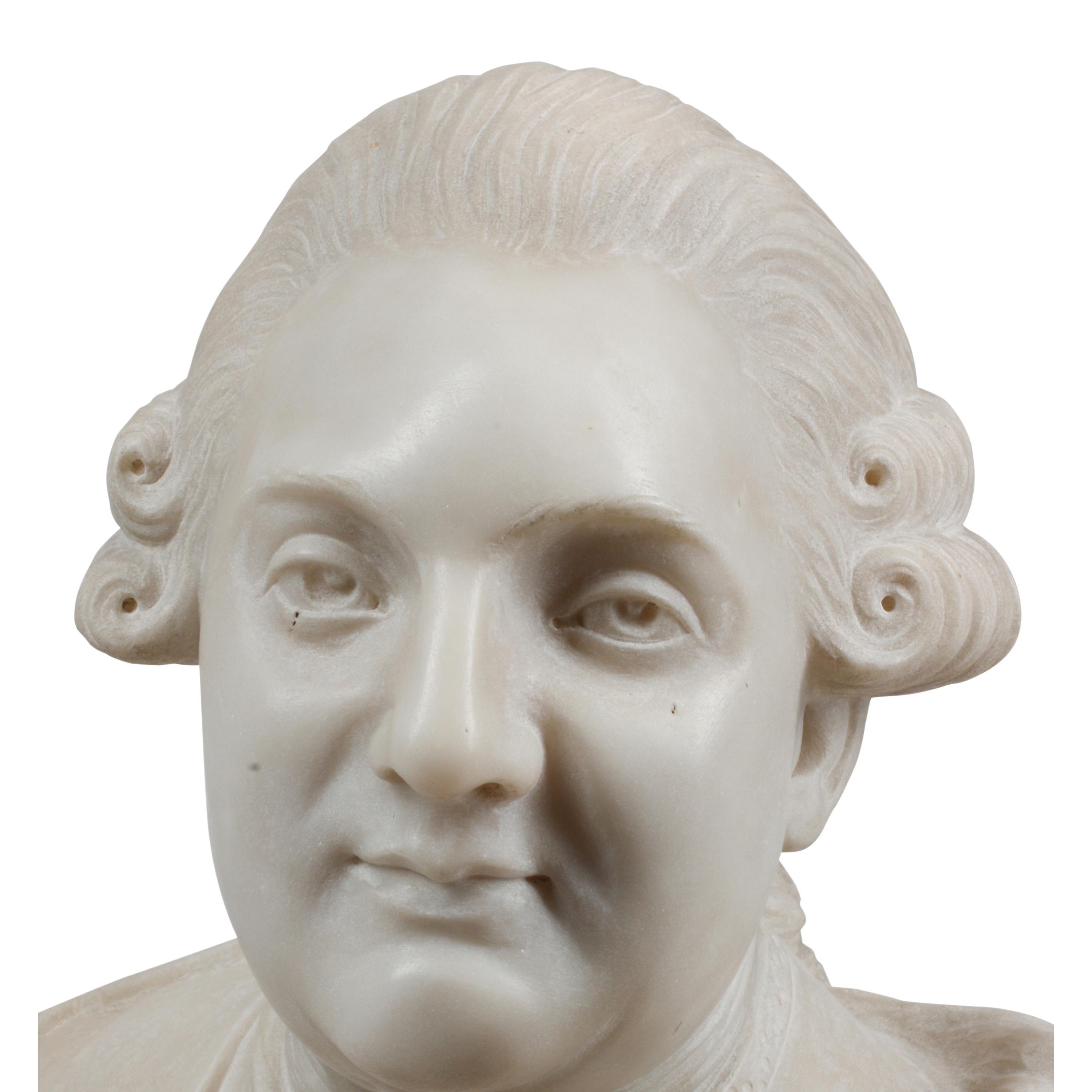 A Continental Marble Bust of Louis XVI