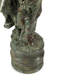 A Large Patinated Bronze Figural Group
