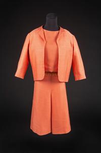 Christian Dior by Marc Bohan Haute Couture Ensemble, Spring-Summer 1961 — Worn by de Havilland in the photograph on the cover of her 1961 book 'Every Frenchman Has One' and for the press reception in March of 1961 in Atlanta for the special showing of "Gone with the Wind" in honor of the Centennial of the Commencement of the Civil War.
