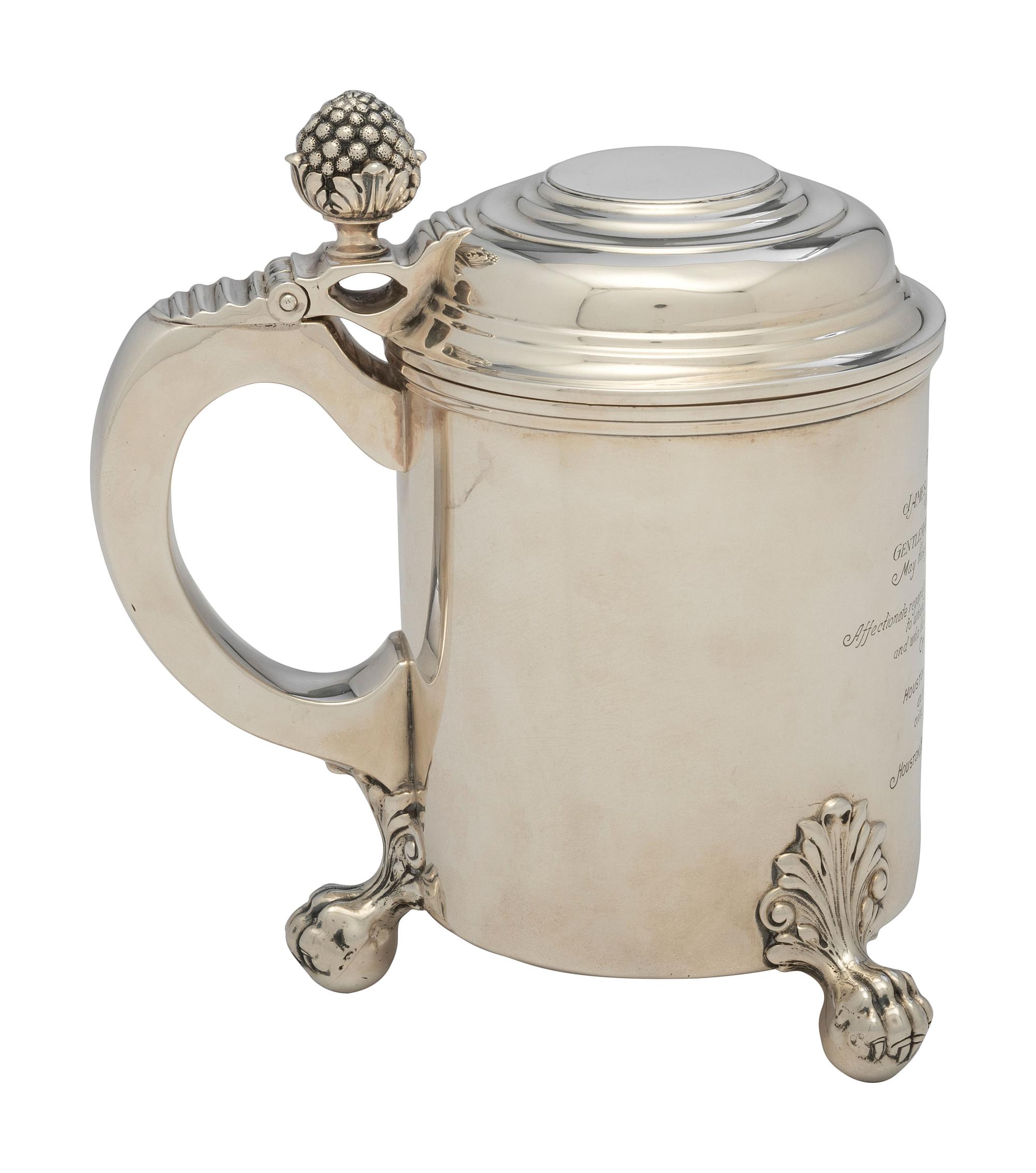 An American Silver Presentation Stein of Houston Horse Show Association Interest