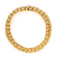 FRENCH, YELLOW GOLD NECKLACE AND BRACELET