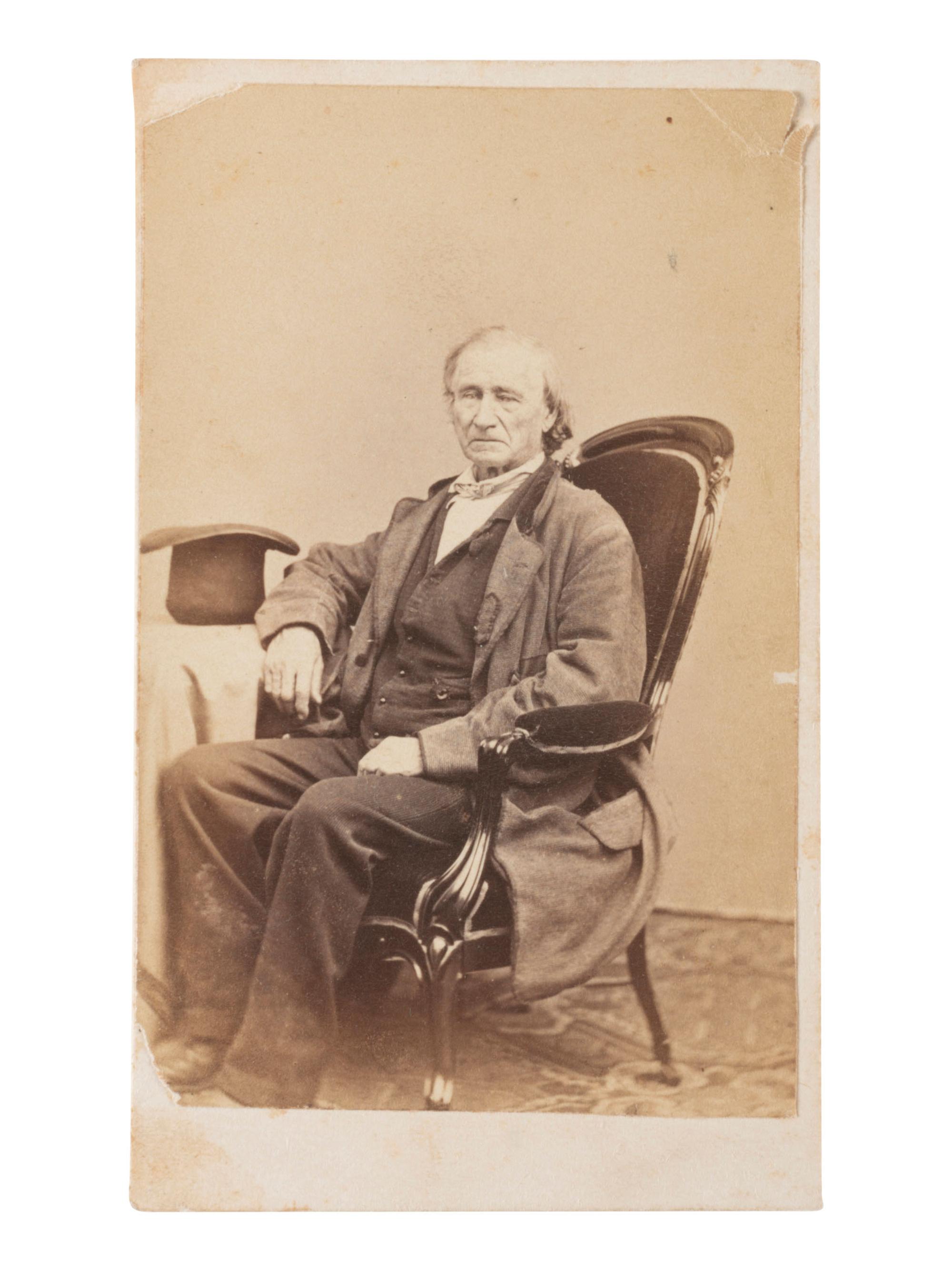 [CIVIL WAR]. BURNS, John L. (1793-1872). Autographed CDV. Philadelphia: O.H. Willard's New Galleries, n.d. [ca 1863].