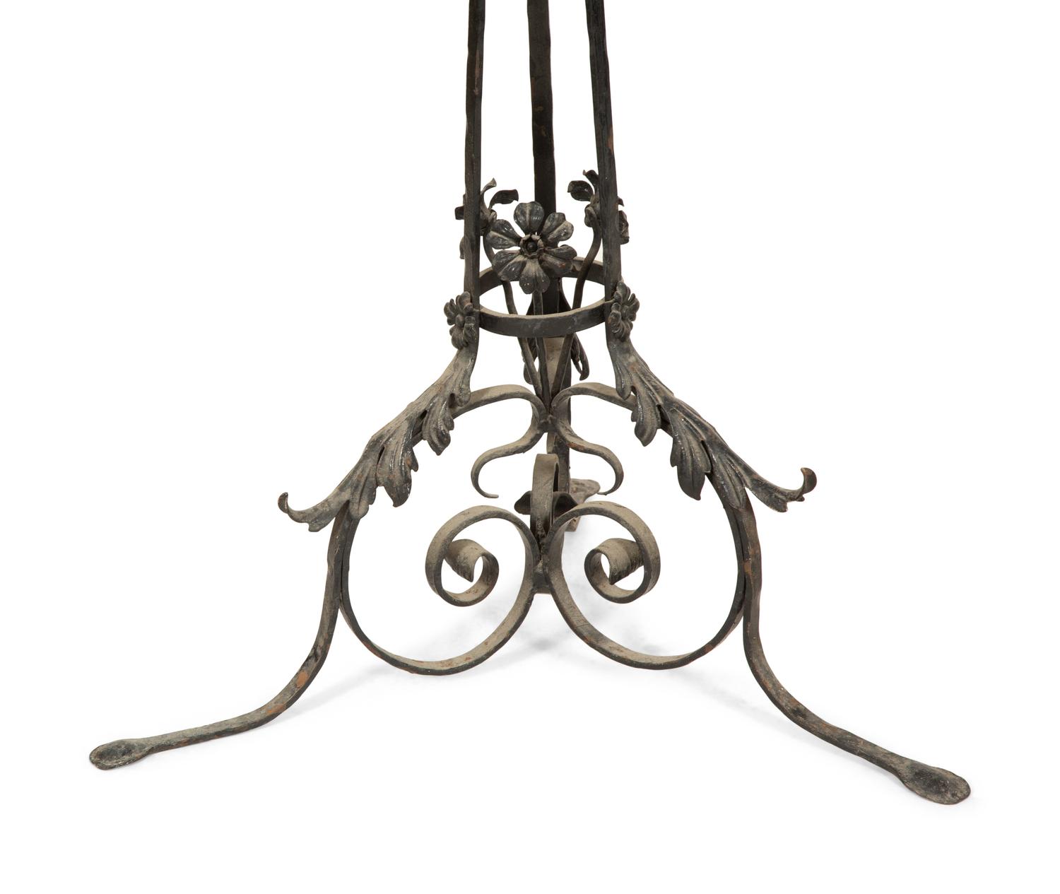 A Pair of Victorian Wrought Iron Torchère Stands