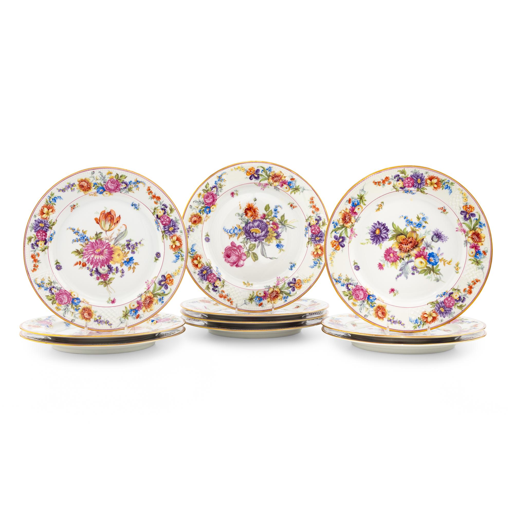 A Set of Ten Czech Porcelain Plates