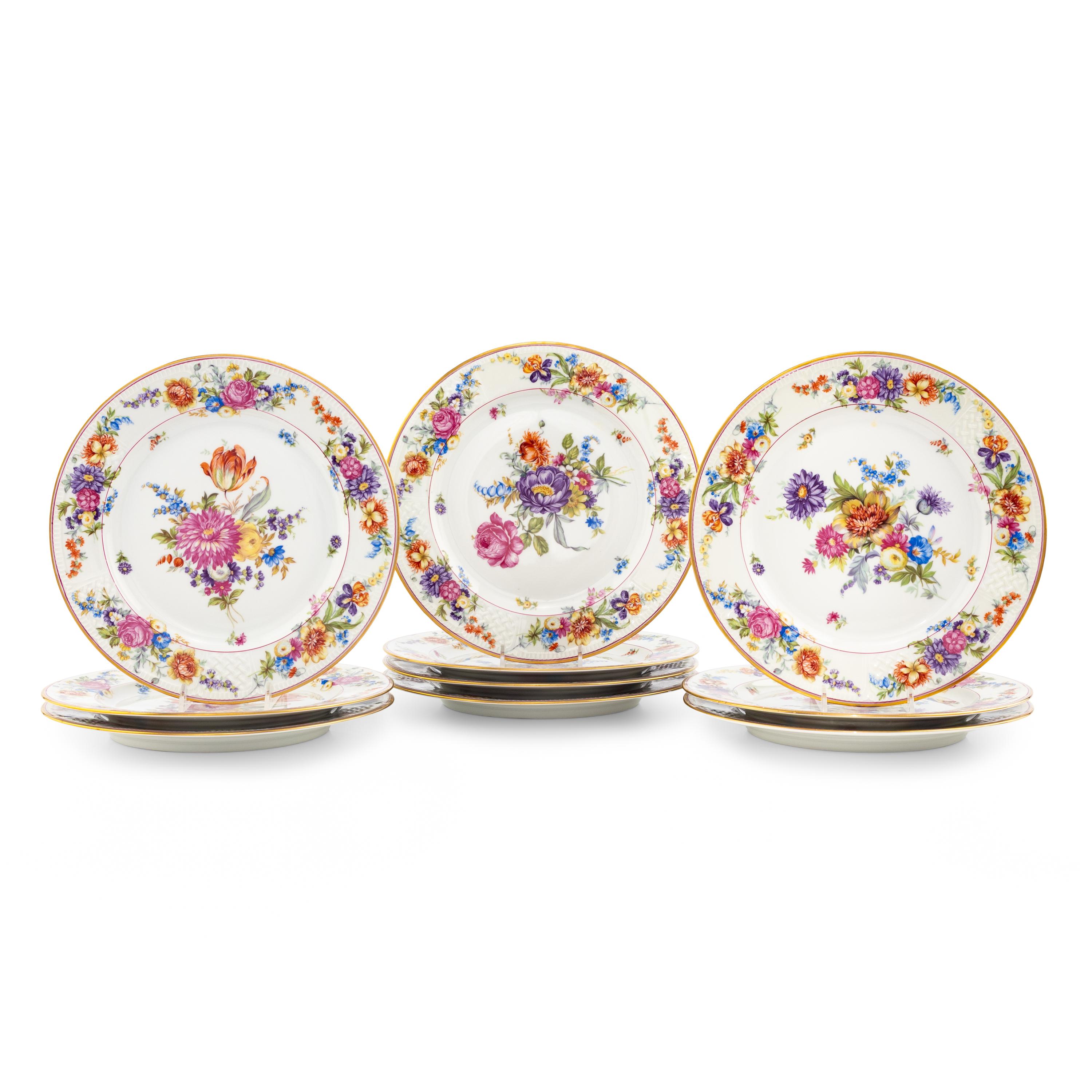 A Set of Ten Czech Porcelain Plates