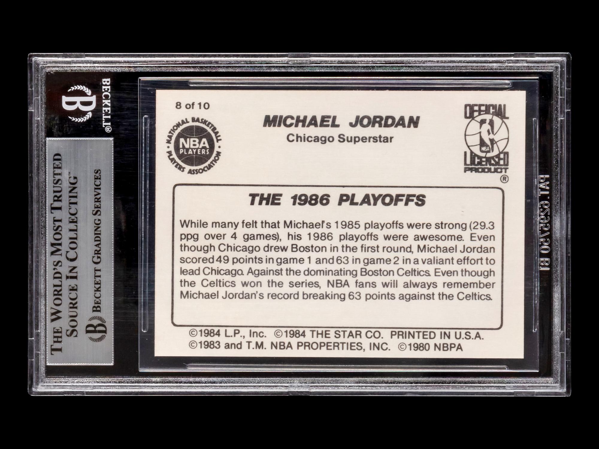A 1986 Star Michael Jordan Set The 1986 Playoffs Card No. 8 (BGS 6.5 EX-MT+)