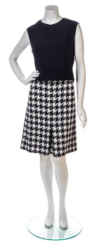A Chanel Navy, White and Pink Reversible Cotton Tweed Skirt Suit,