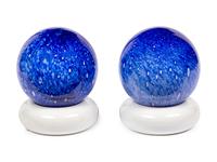 A Pair of Targetti Sankey Temptation Glass and Ceramic Table Lamps