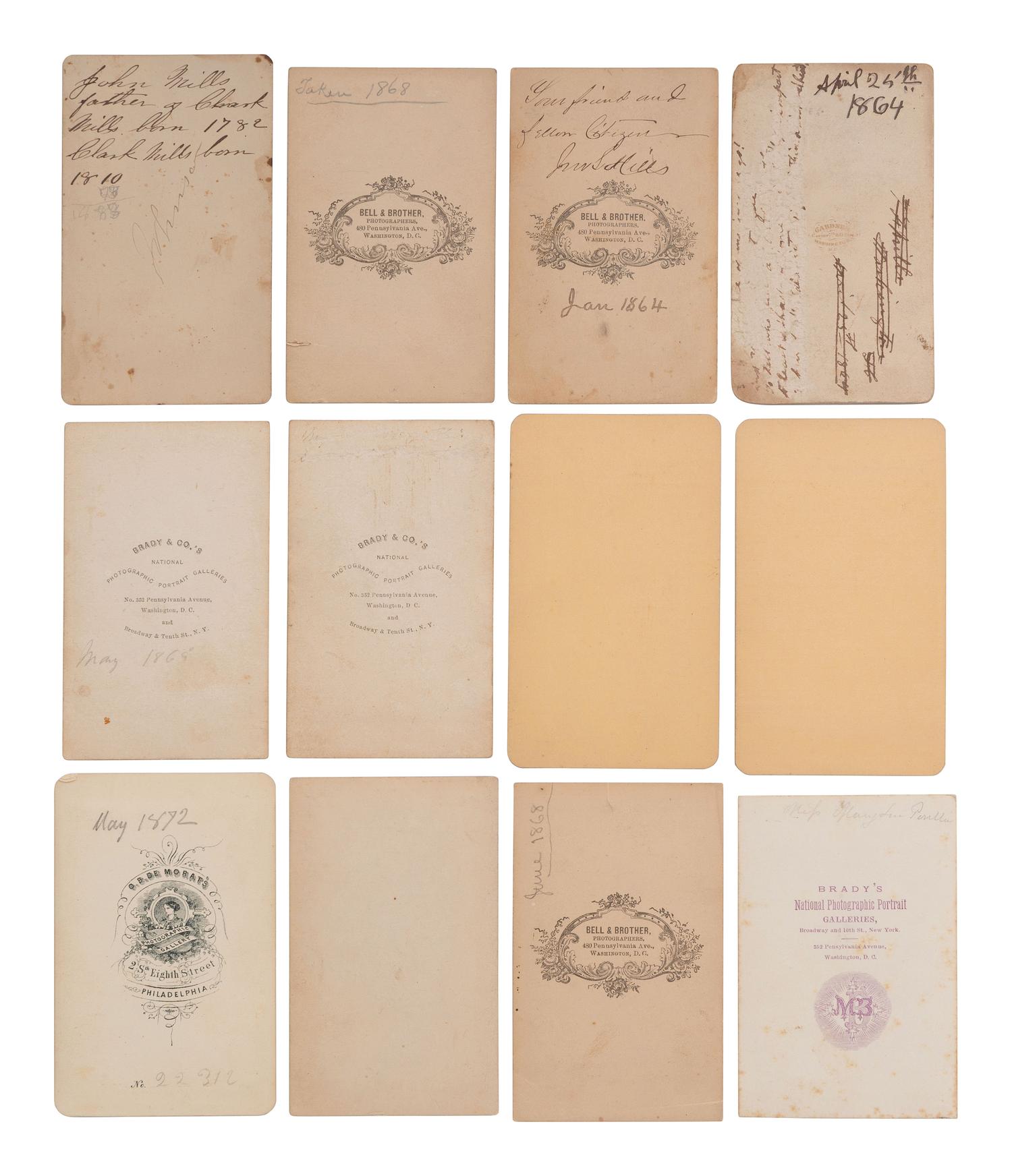 [EARLY PHOTOGRAPHY]. CDV album containing portraits of American sculptor Clark Mills' family, incl. T. Fisk Mills.
