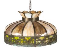 A Slag Glass Hanging Fixture