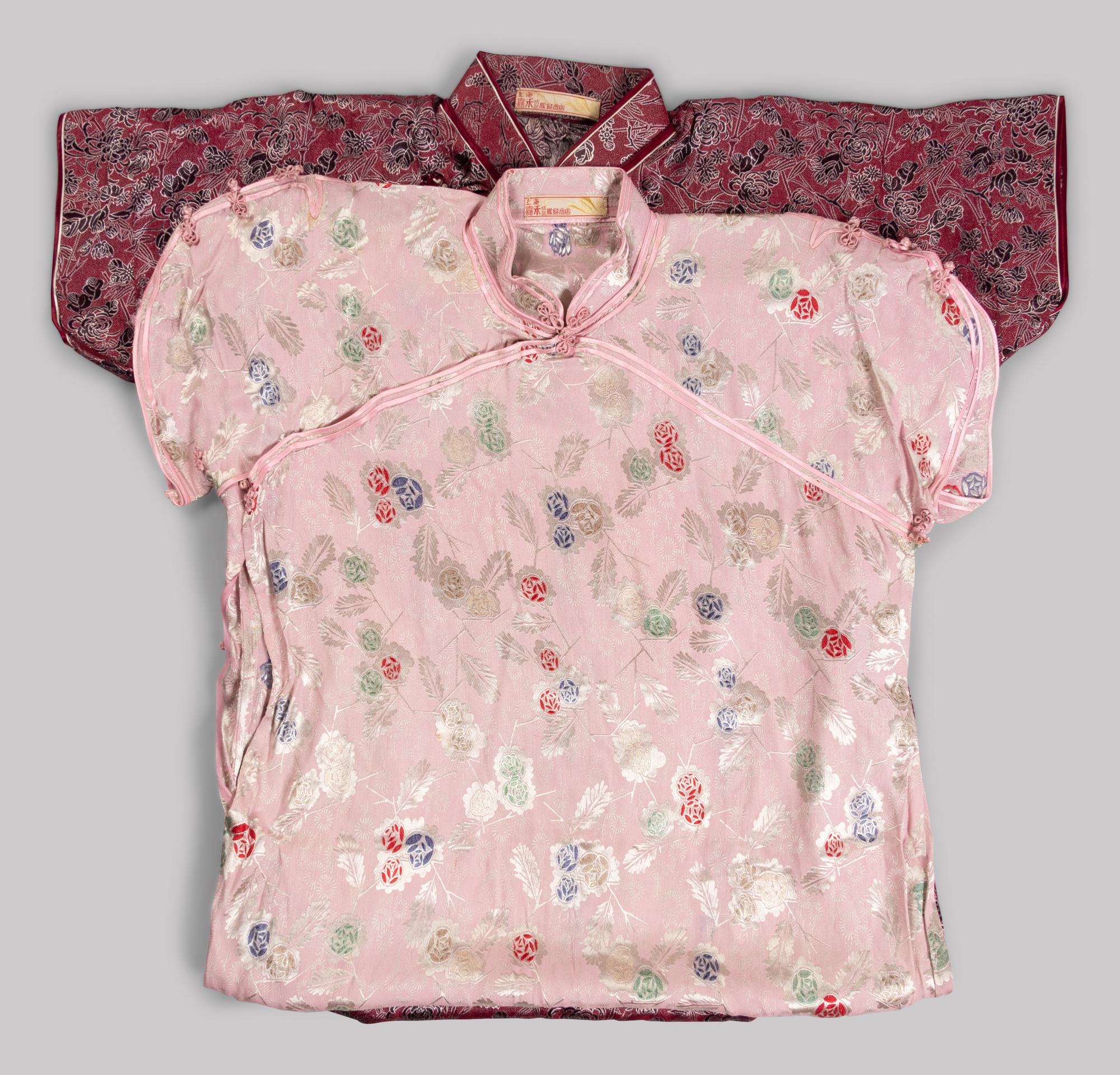 Two Chinese Silk Woven Lady's Cheongsam, Qipao