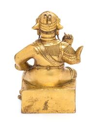 A Small Gilt Bronze Figure of Guandi Height 4 1/2 inches. — 18TH CENTURY