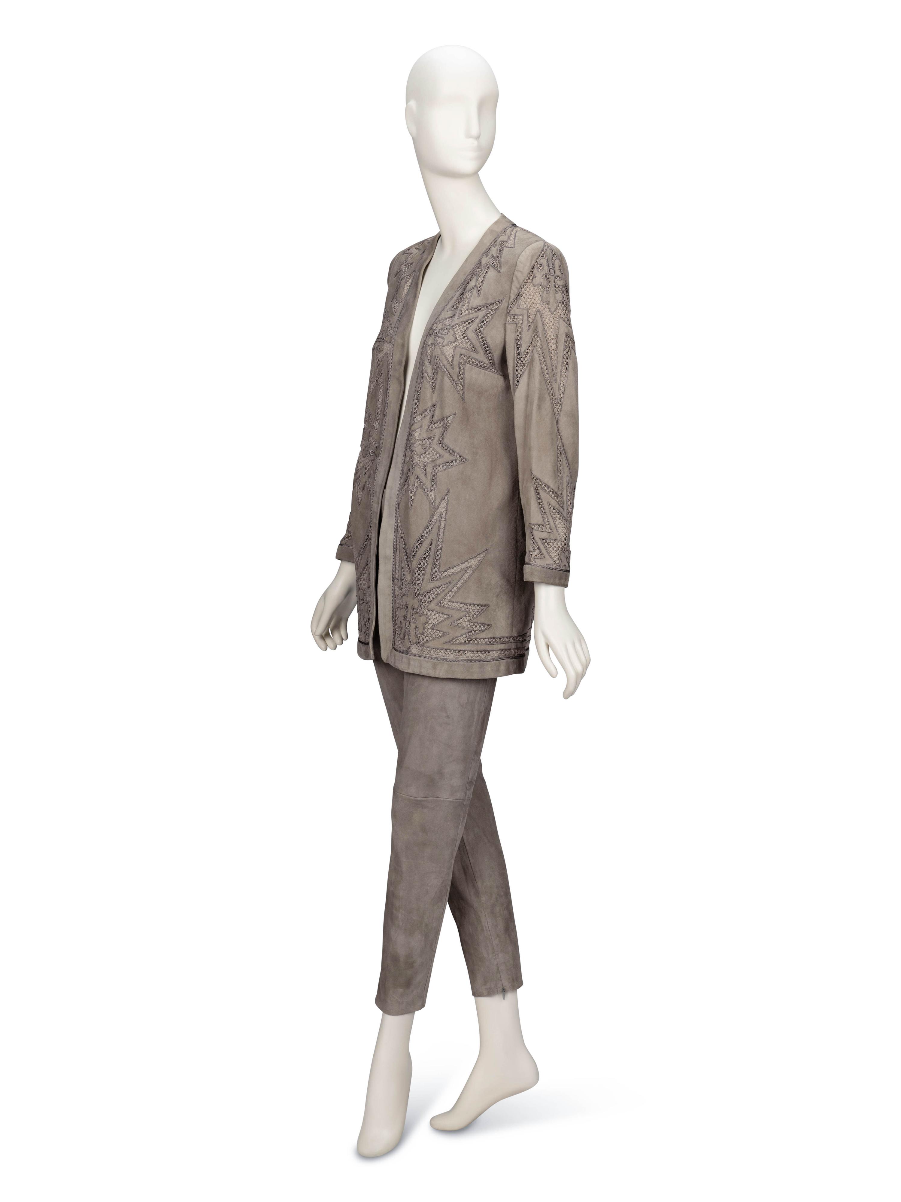 Ralph Lauren Purple Label, Grey Suede Ensemble
