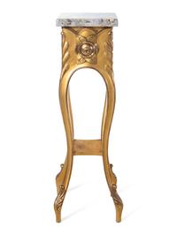 A Louis XV Style Giltwood Marble-Top Pedestal