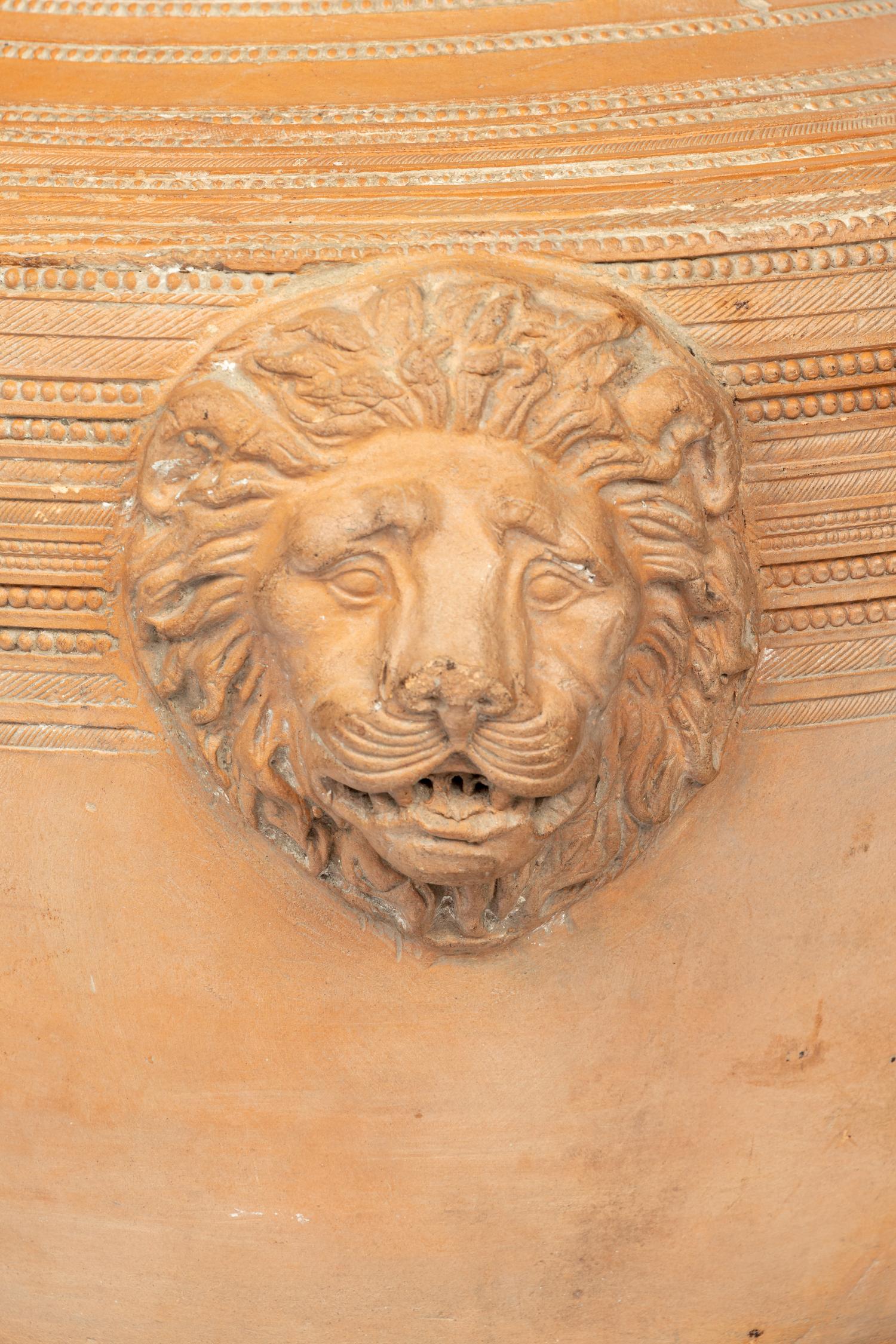 A Terra Cotta Baluster-Form Urn Mounted as a Lamp