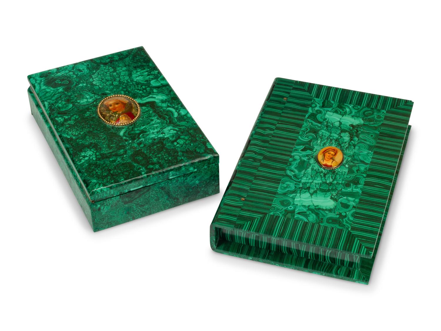Two Malachite Boxes