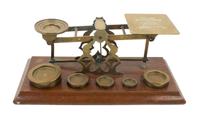 An English Brass Postal Scale and Weights Width of base 12 1/2 inches. — S. MORDAN & CO., LONDON, 19TH CENTURY