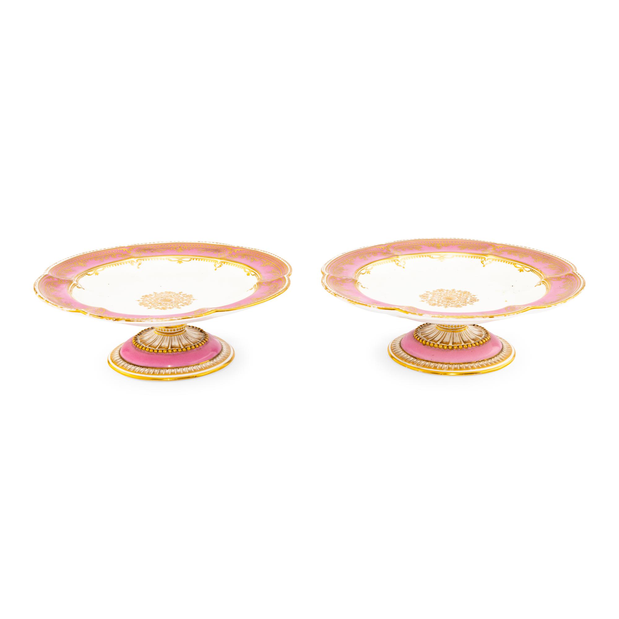 A Pair of Coalport Porcelain Dessert Stands