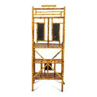 An English Bamboo and Lacquer Etagere