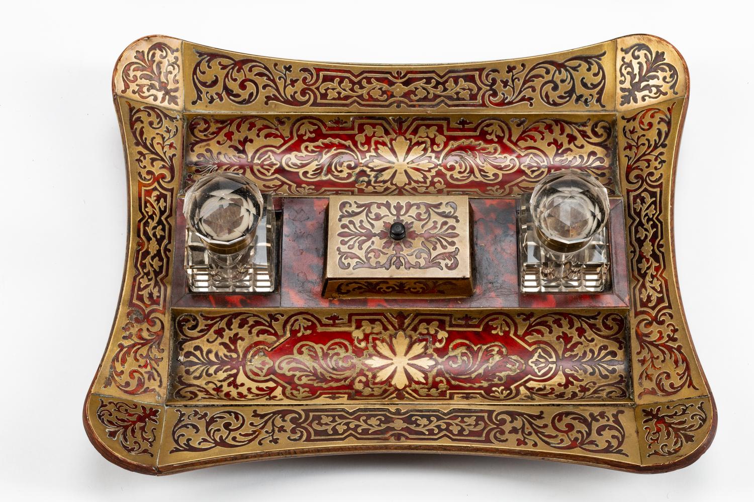 A French Boulle Eight-Piece Desk Set — 19TH CENTURY
