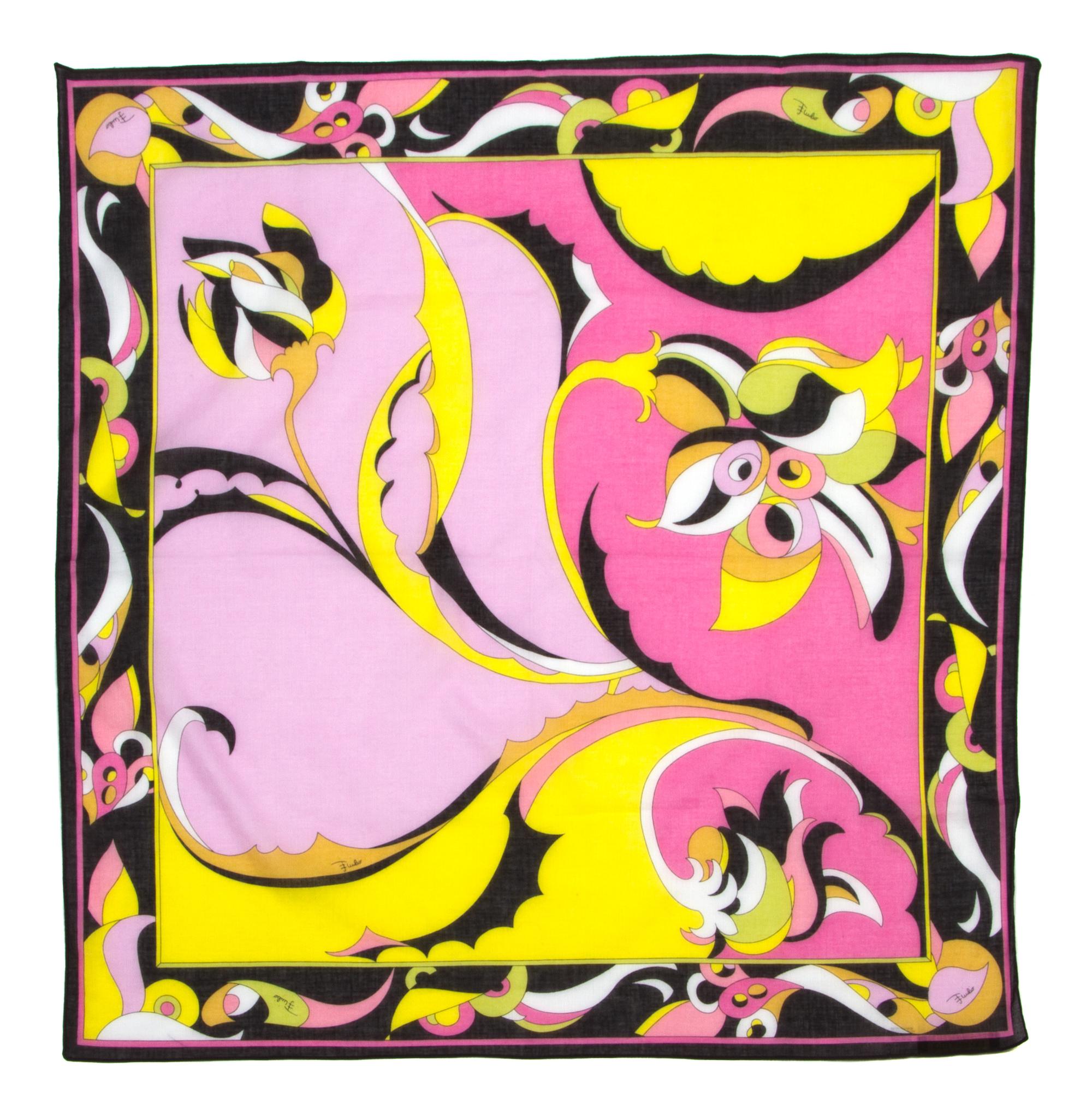 A Pucci Multicolor Cotton Scarf, 24" x 24".