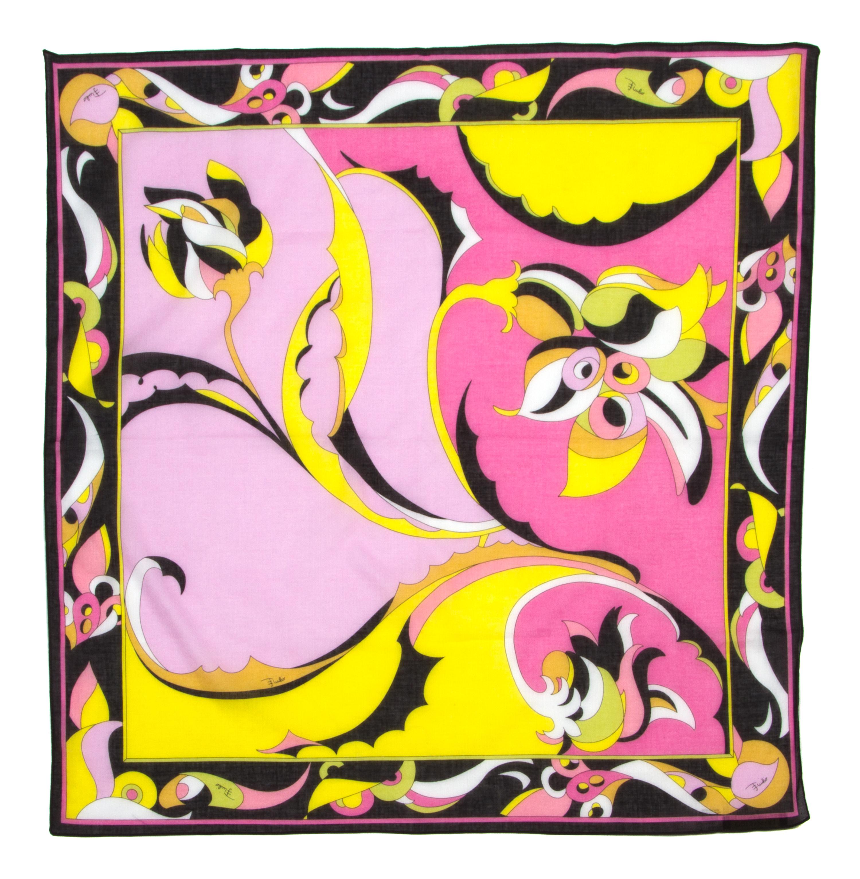 A Pucci Multicolor Cotton Scarf, 24" x 24".