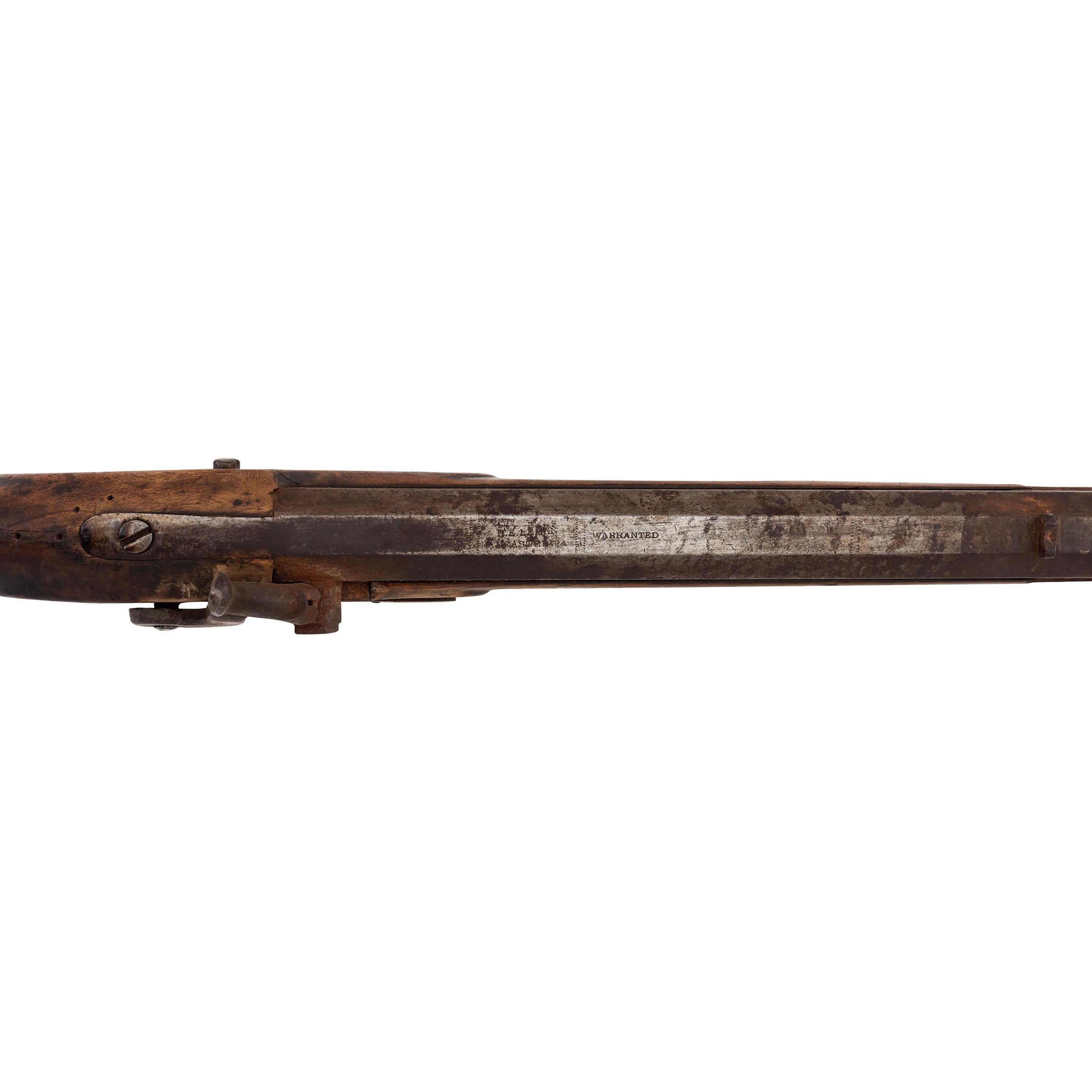 Full Stock Leman Percussion Rifle Showing Native American Use