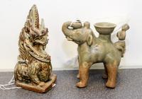 Two Thai Ceramic Figural Groups Height of taller 6 5/8 inches. — LATE 18TH/EARLY 19TH CENTURY