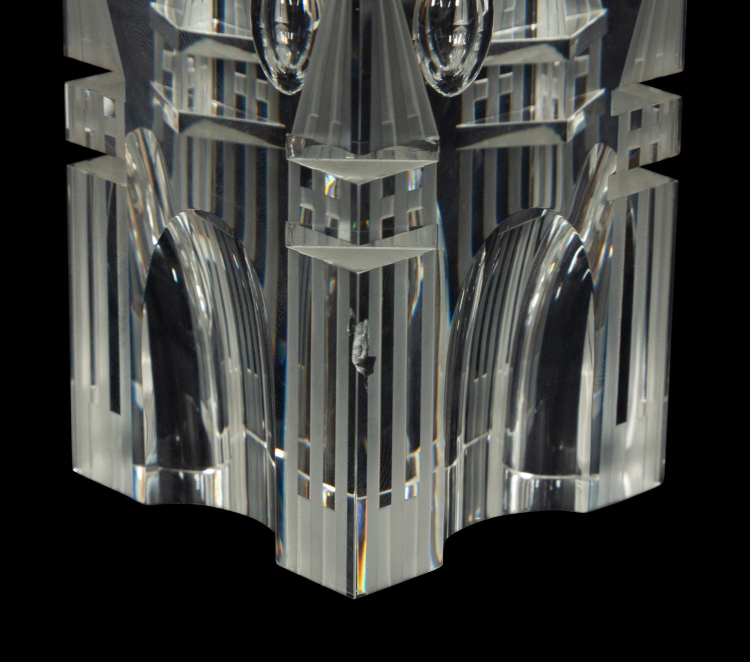 A Steuben Glass The Tower Sculpture by Eric Hilton