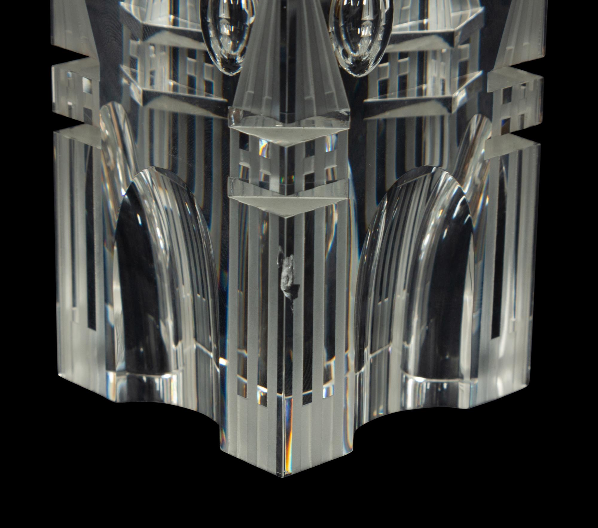 A Steuben Glass The Tower Sculpture by Eric Hilton
