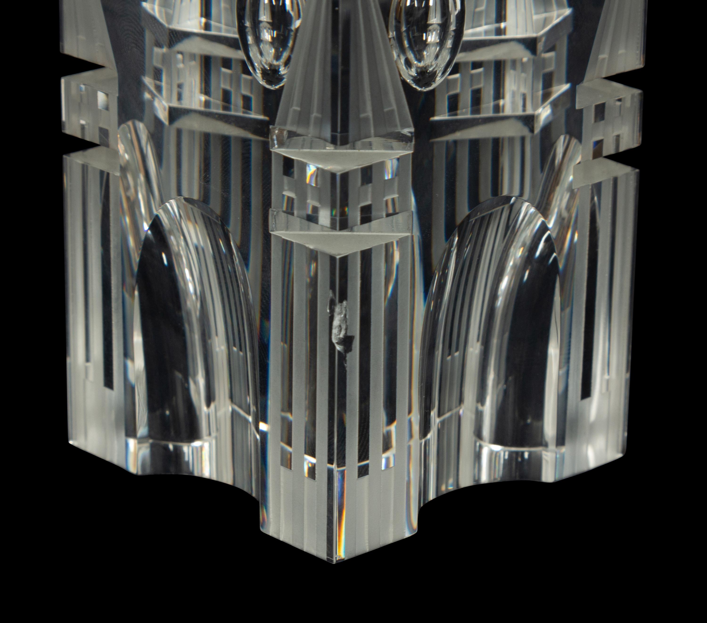 A Steuben Glass The Tower Sculpture by Eric Hilton
