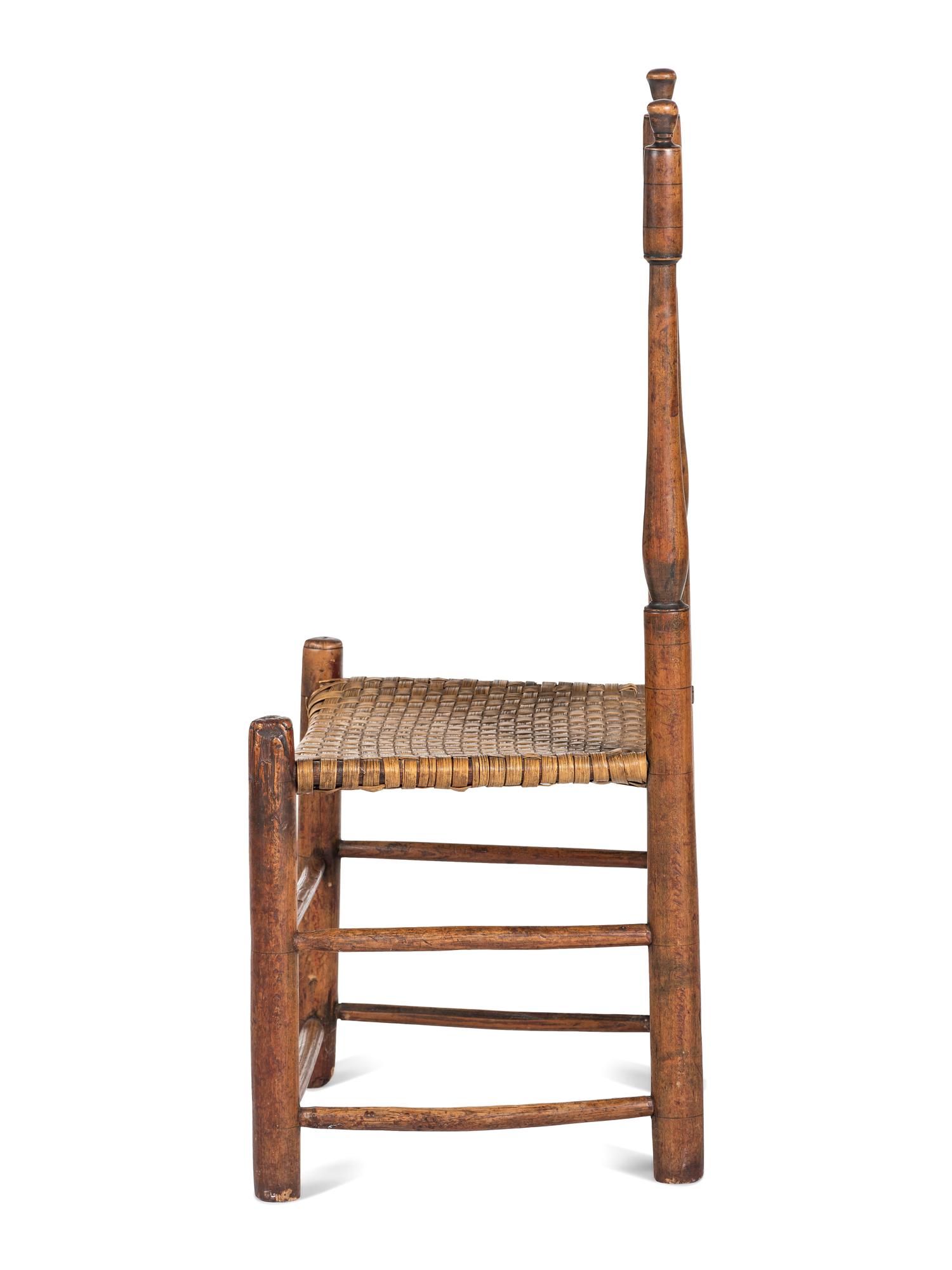 A William and Mary Bannister-Back Splint Seat Side Chair