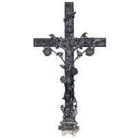A Cast Iron Crucifix 27.5" W x 5" D x 55" H — France, Circa 1900