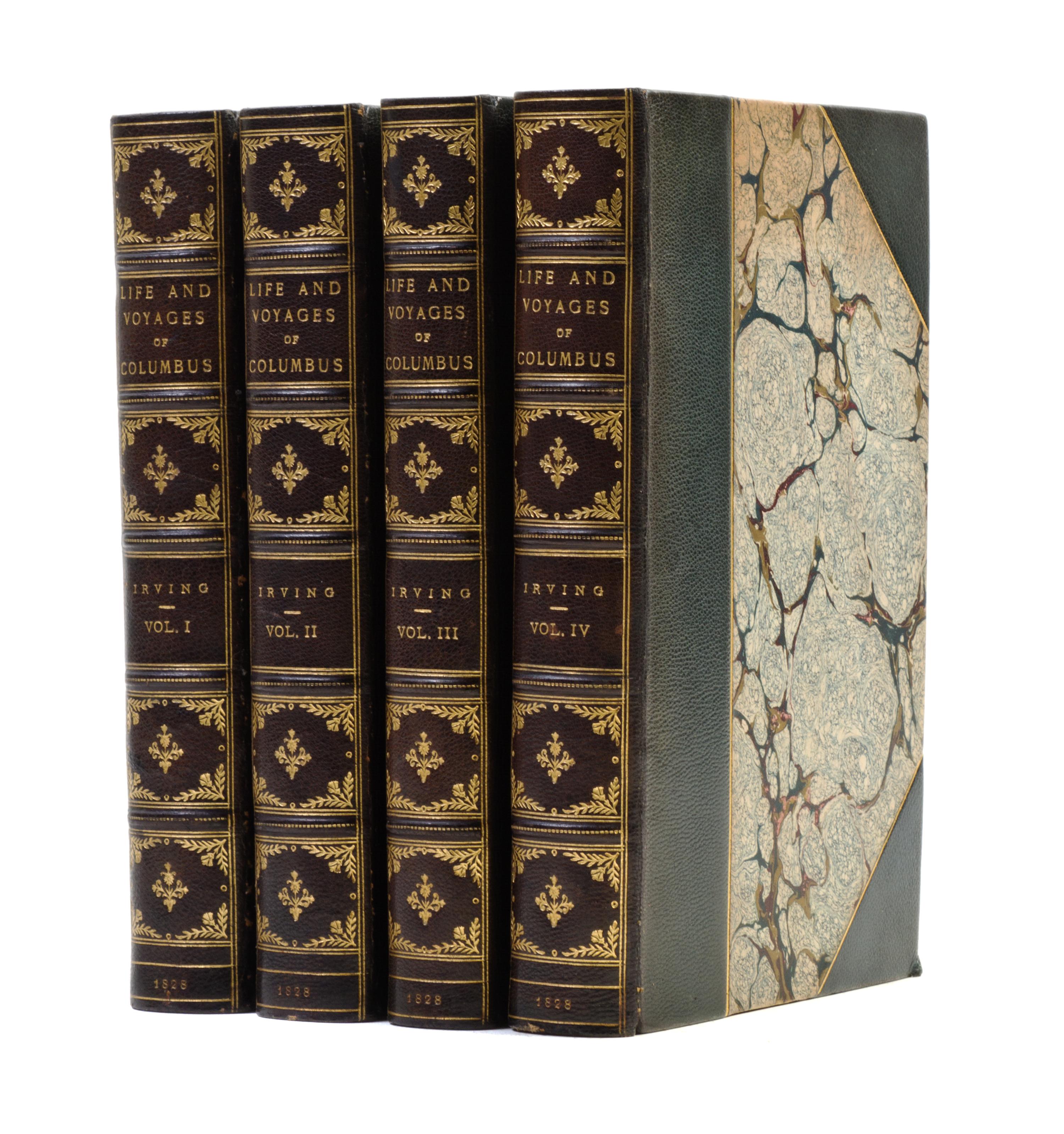 IRVING, WASHINGTON. A History of the Life and Voyages of Christopher Columbus. London, 1828. 4 vols. First English ed.