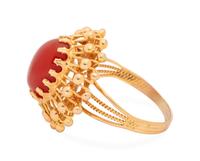 A Yellow Gold and Carnelian Ring,