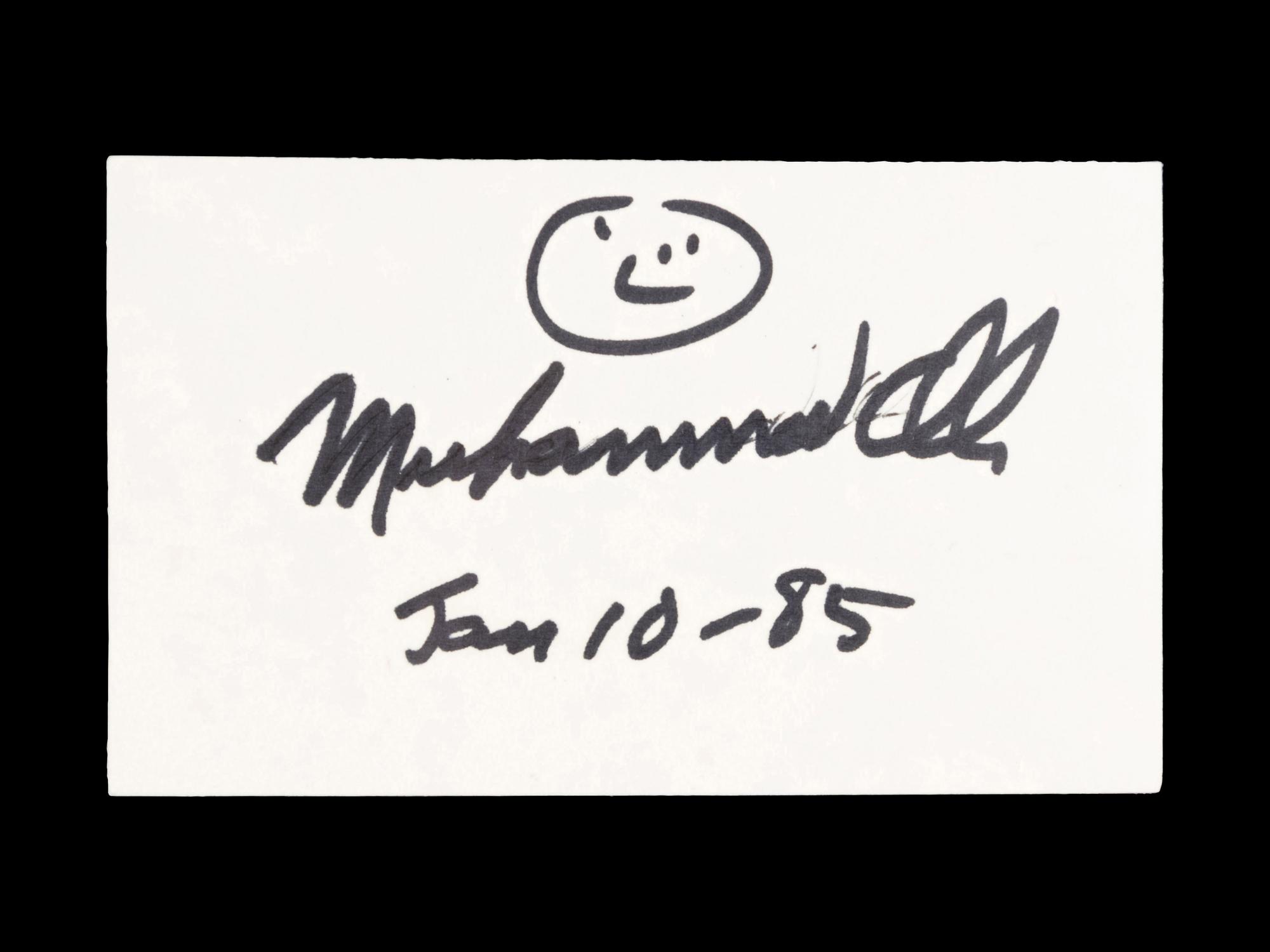 A Muhammad Ali Signed Index Card,