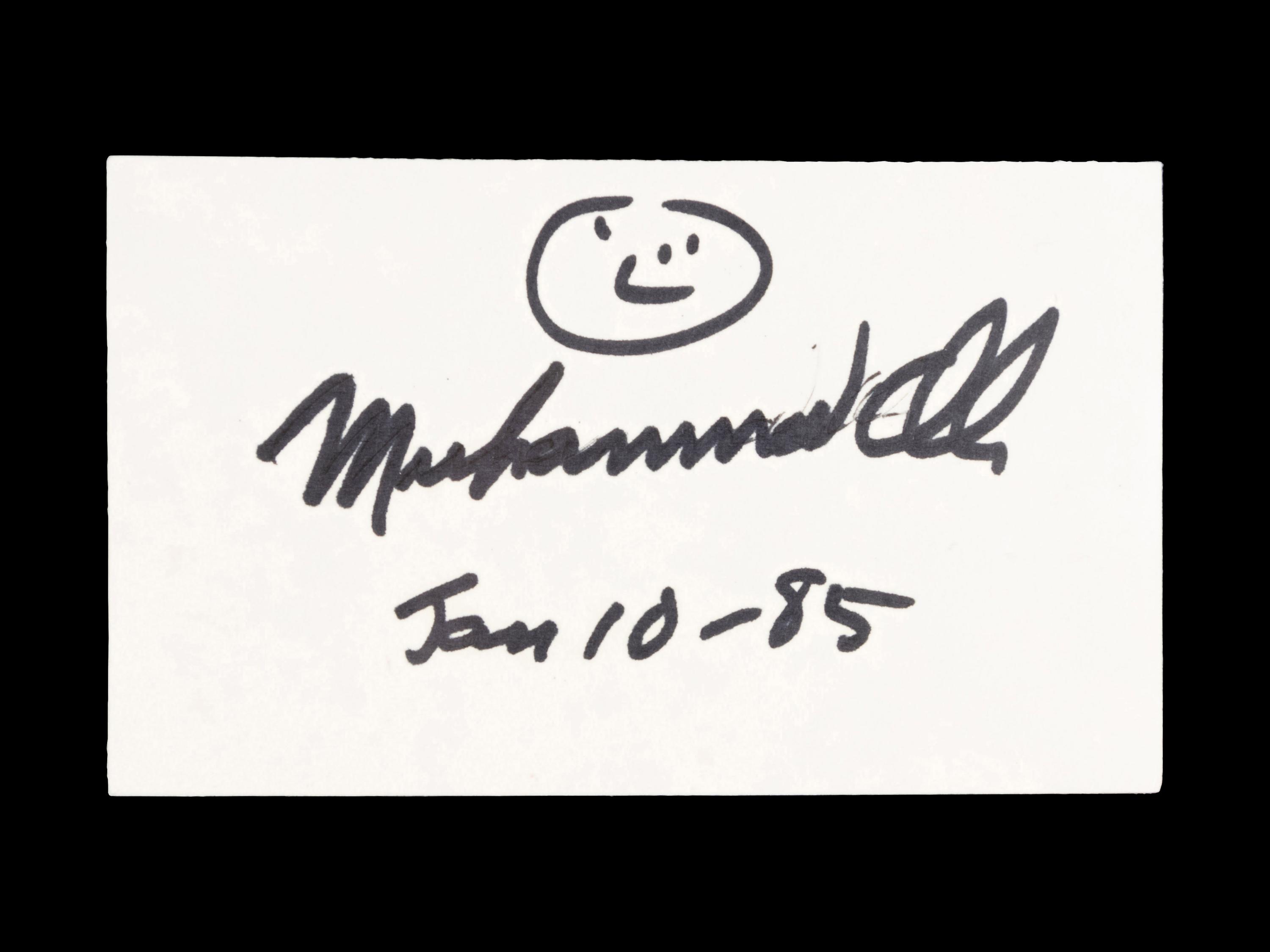 A Muhammad Ali Signed Index Card,