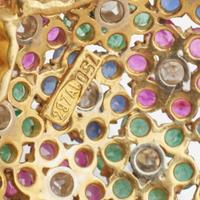 A 14K Yellow Gold and Gemstone Necklace