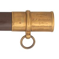 Model 1850 Food Officer's Sword Inscribed to E. F. Richardson Retailed by Palmers & Bachelders with CDV