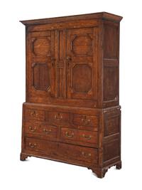 An English Oak Linen Press