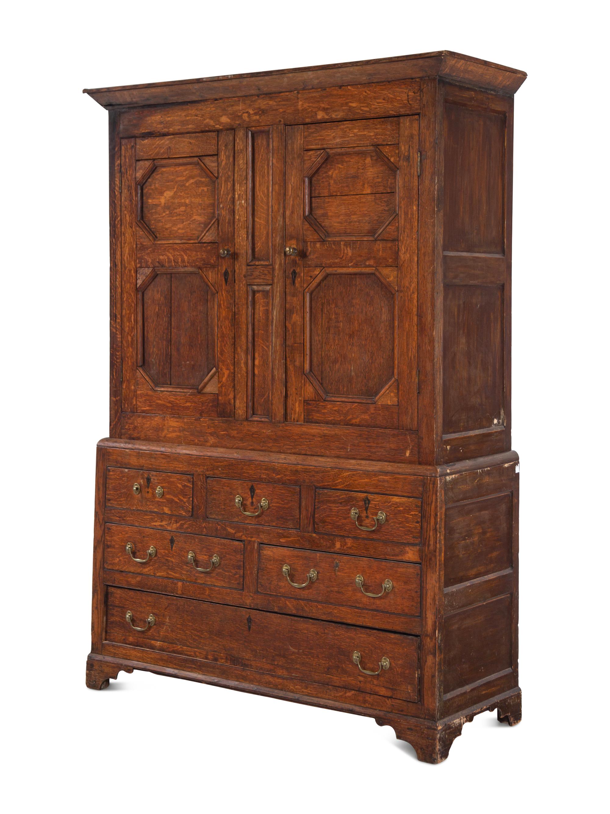 An English Oak Linen Press