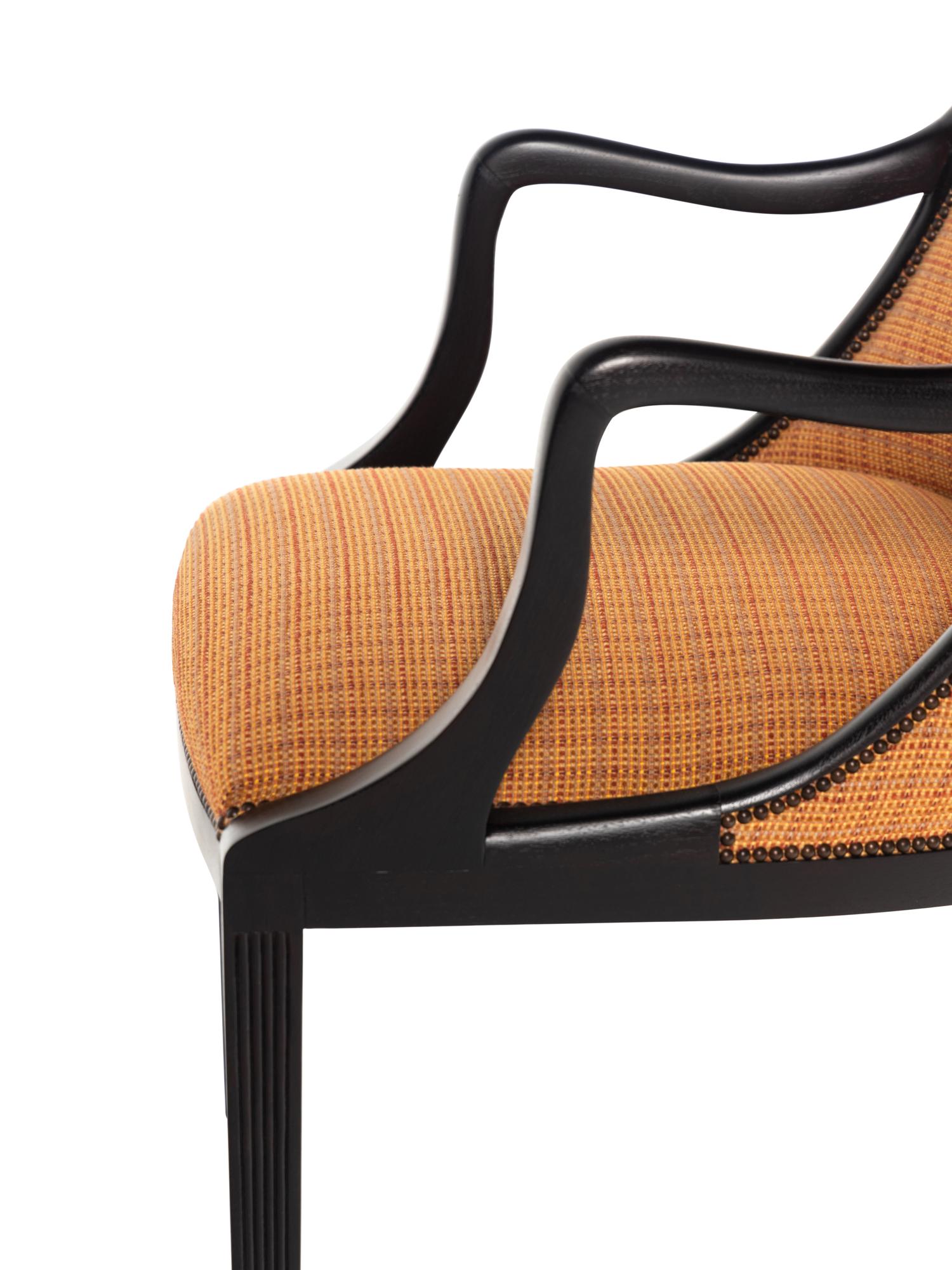 A Dessin Fournir Ebonized Armchair