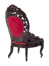 A J. and J.W. Meeks Walnut Slipper Chair