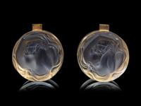 Two Lalique Boxes, a Lalique Coupe and a Lalique Clairefontaine Perfume Bottle